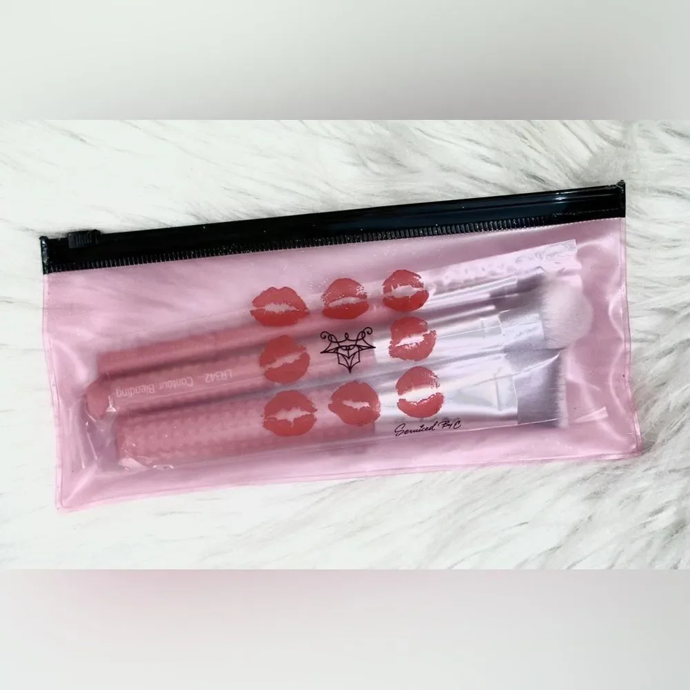 Laruce Beauty Pink Makeup Brush Set with Limited Edition Pouch / Bag, NEW in Bag